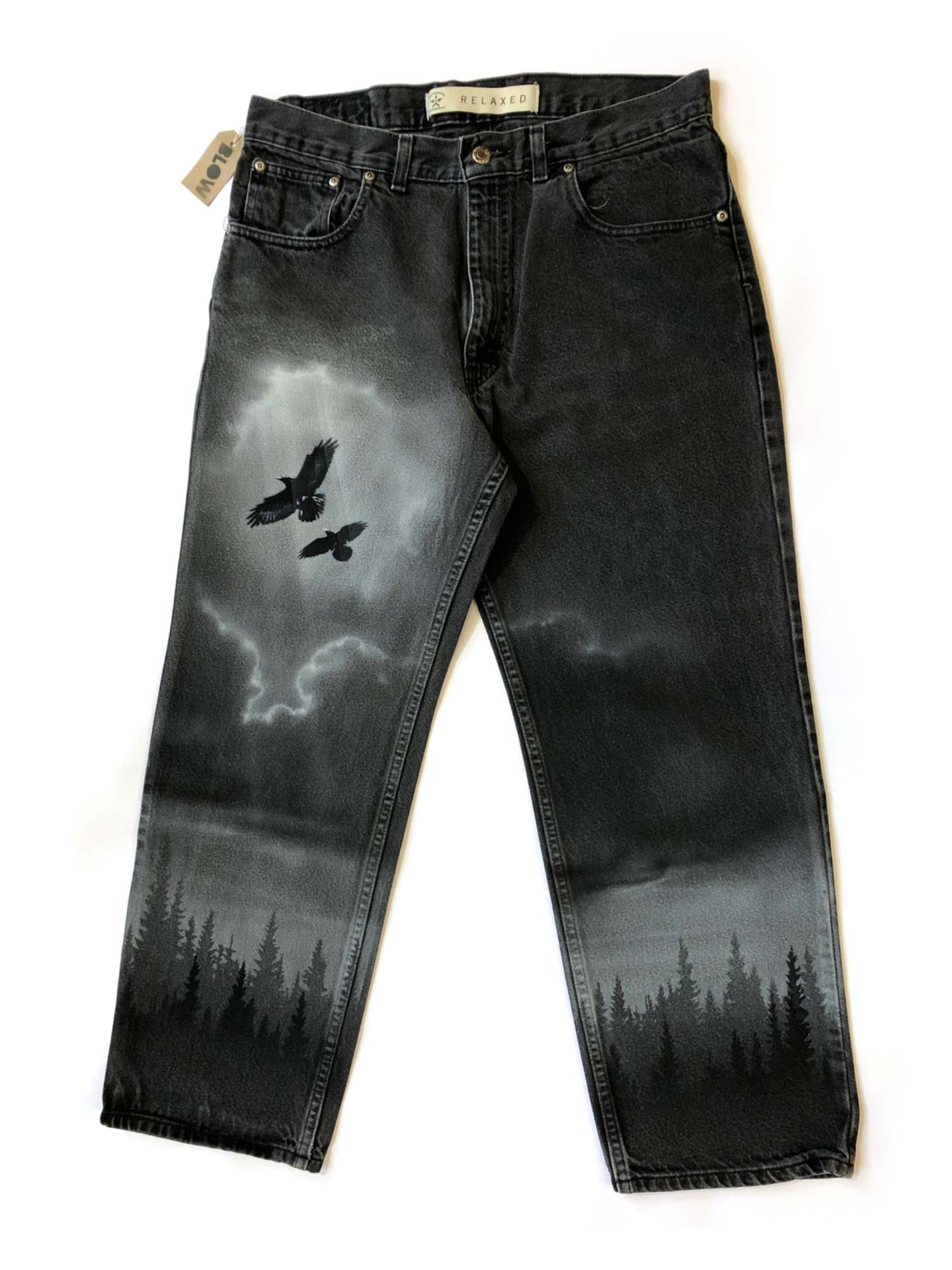 WINTER DAWN - Upcycled black denim jeans - BLOW London