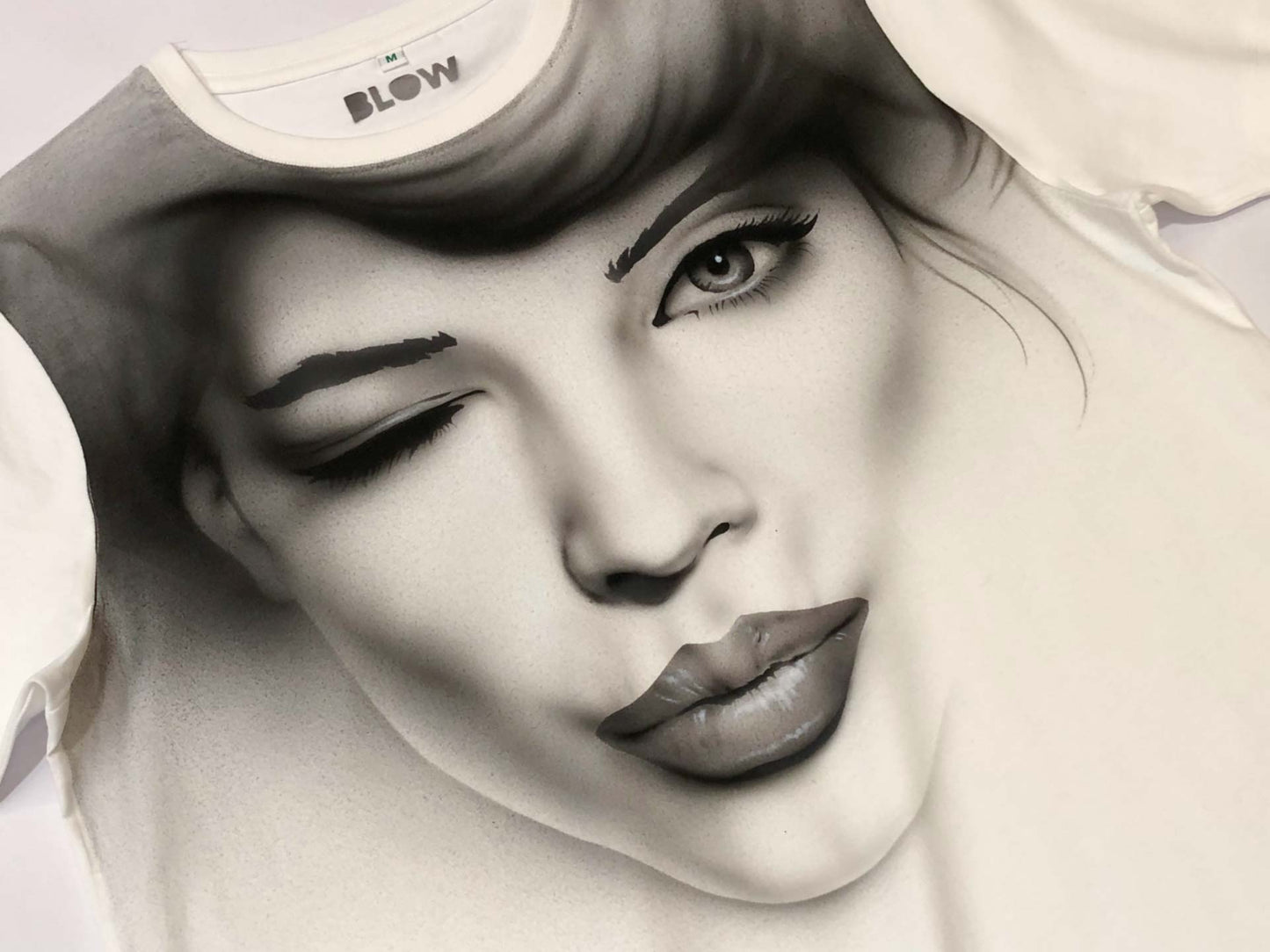 SHE WINKED (black&white) - Unisex premium short sleeve t-shirt - BLOW London