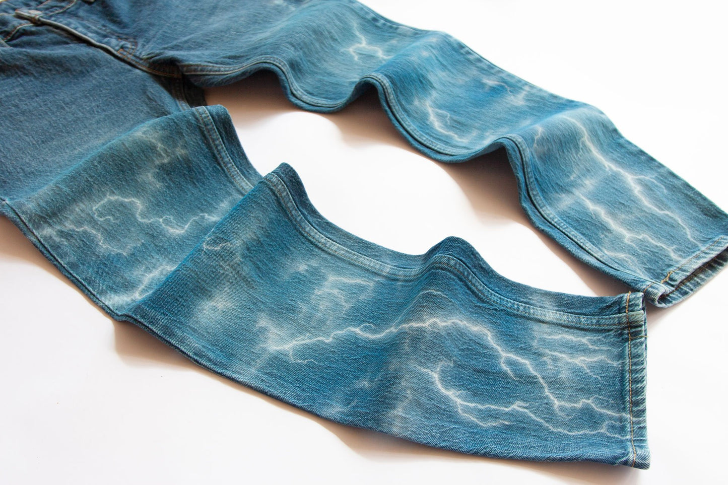 ELECTRIC STORM - Upcycled blue denim jeans - BLOW London
