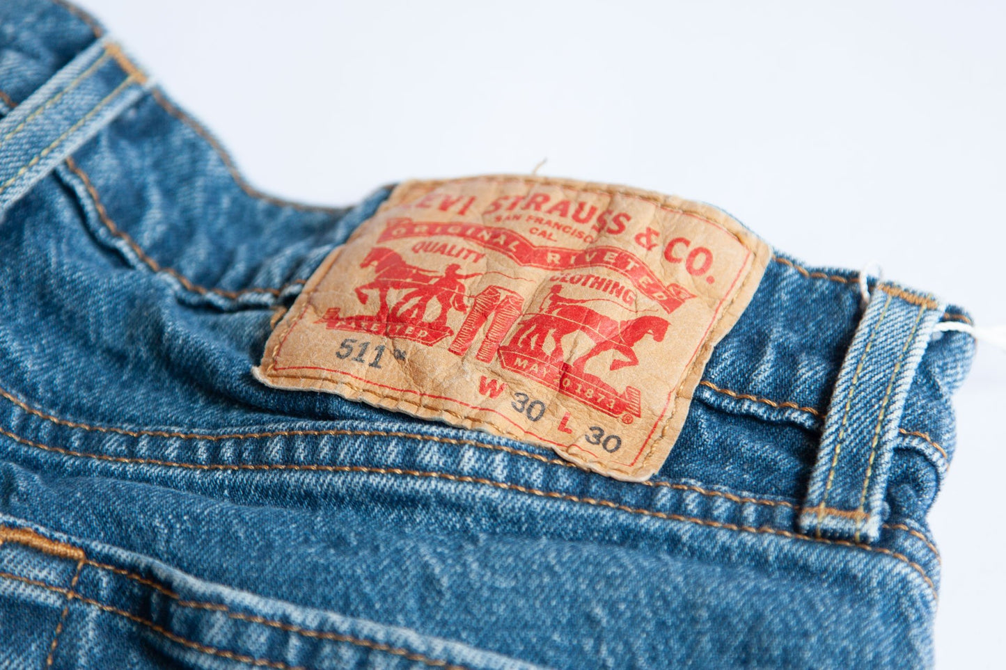 ELECTRIC STORM - Upcycled blue denim jeans - BLOW London