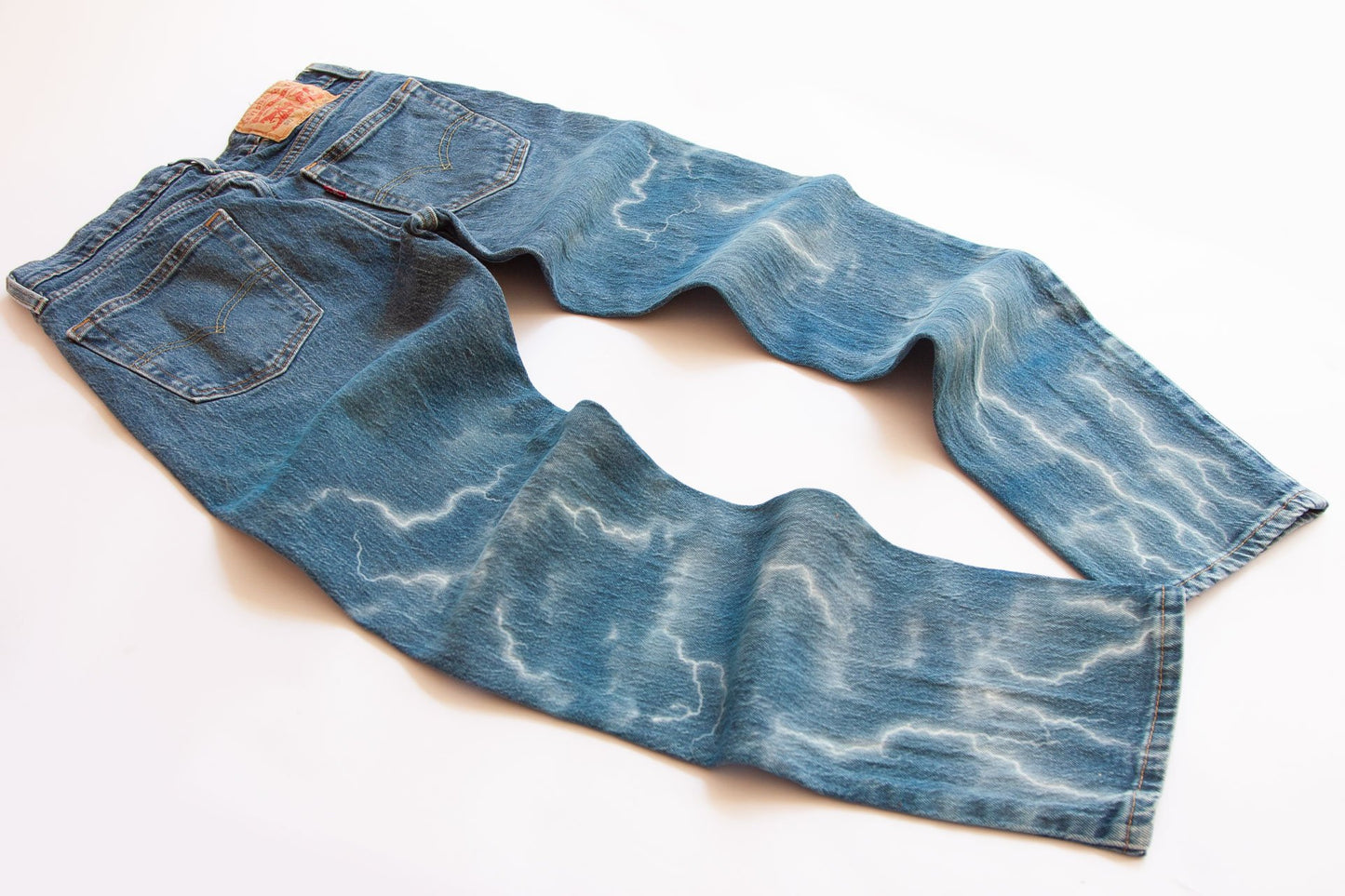 ELECTRIC STORM - Upcycled blue denim jeans - BLOW London