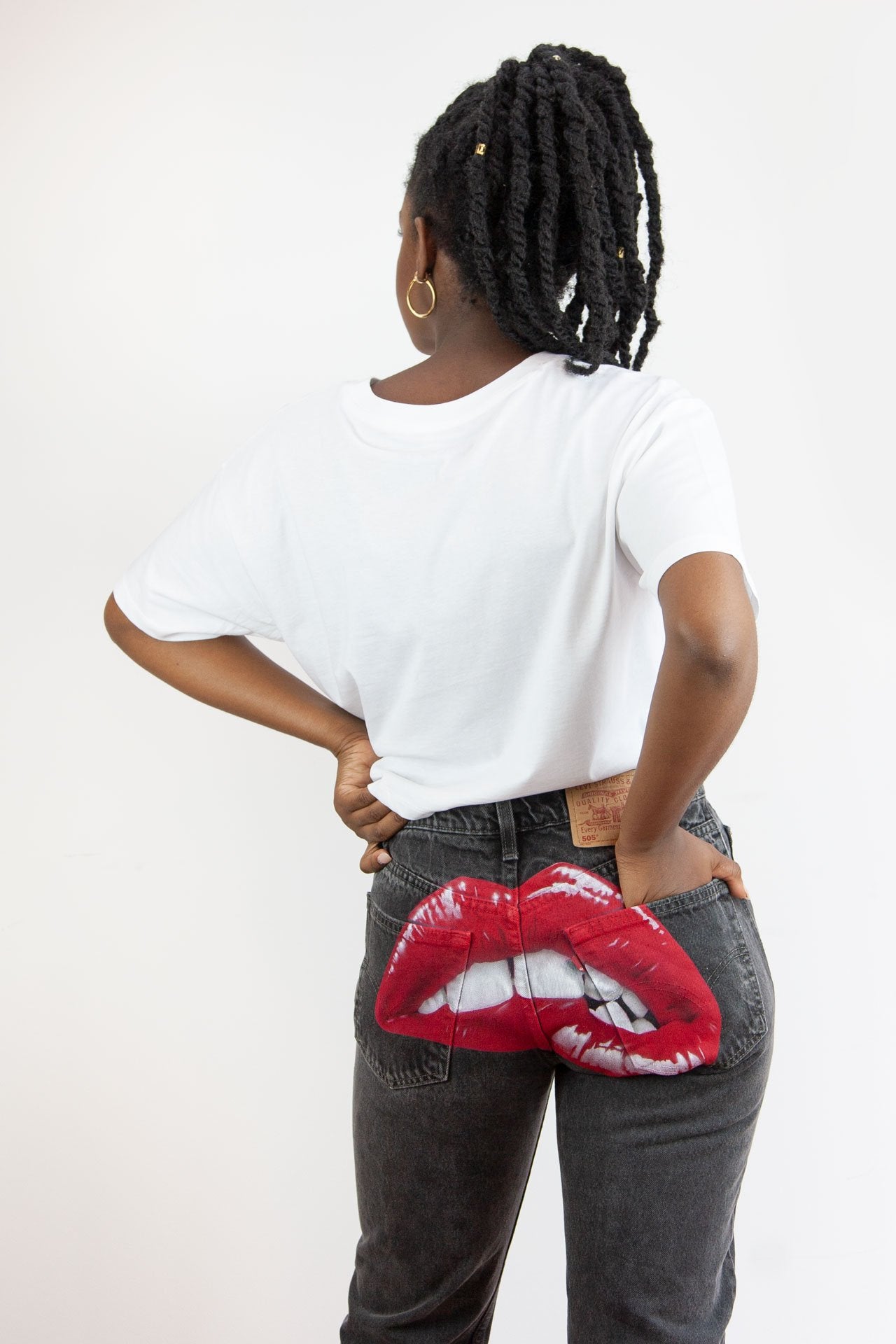 FLIRT - Upcycled black denim jeans - BLOW London
