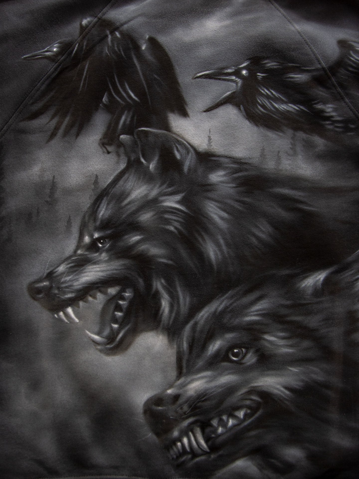 NORSE VIKING WOLVES - 360° hoodie customisation.