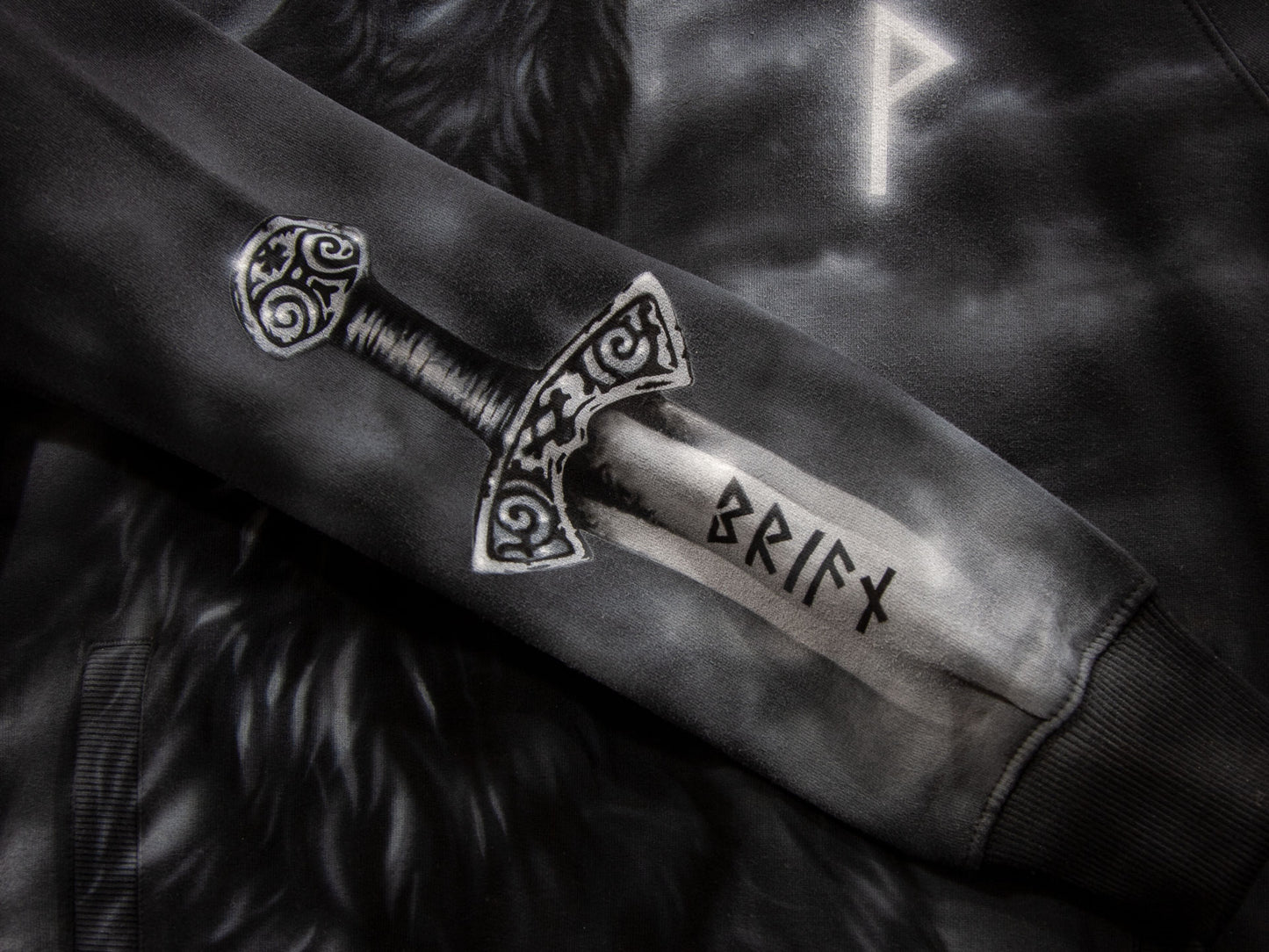 NORSE VIKING WOLVES - 360° hoodie customisation.